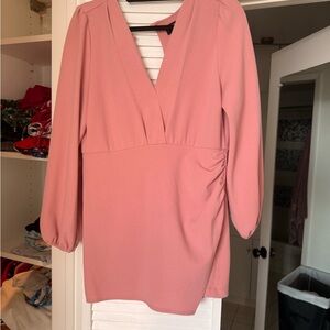 Kittenish Blush Long Sleeve Dress